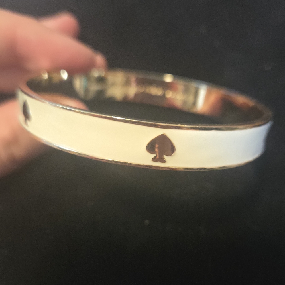 Kate spade white and goldtone bangle